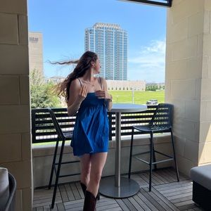 Zara Babydoll Blue Mini Dress